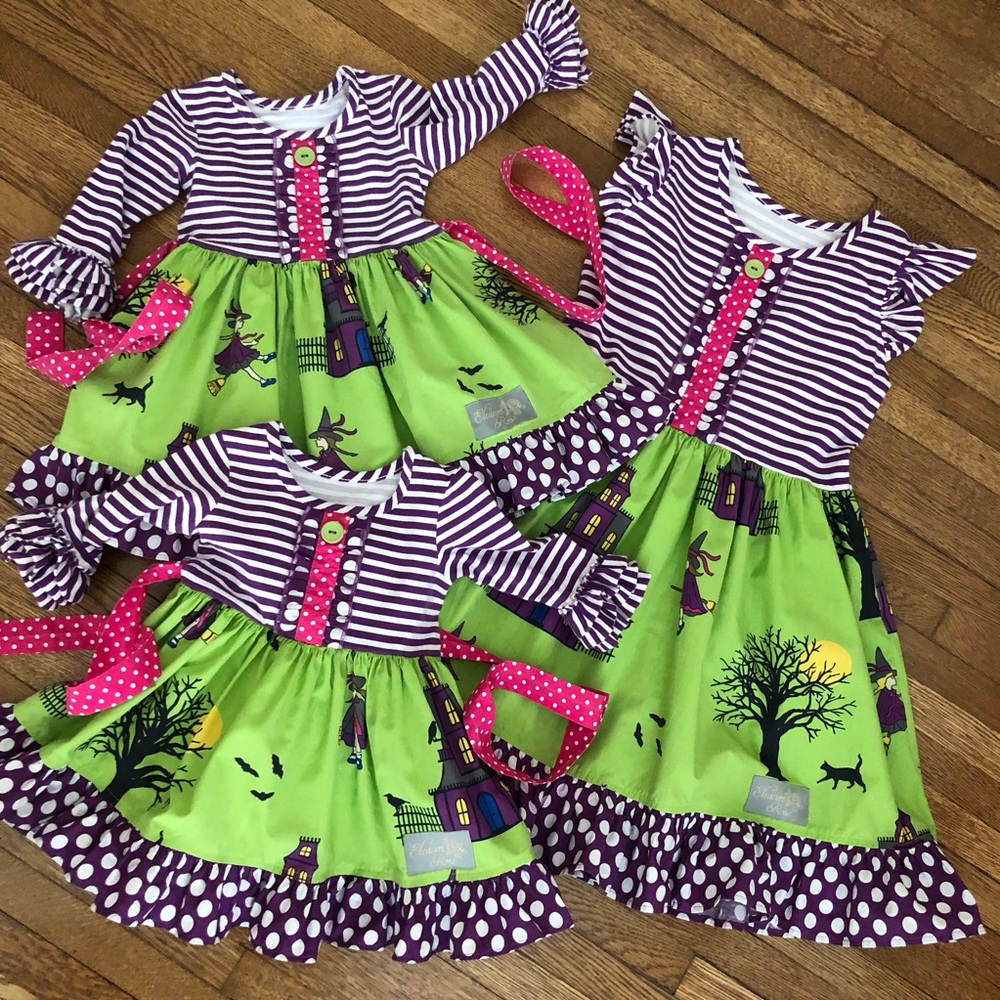 Match? Eleanor Rose Halloween dress size 12 months Rhonda green haunted house